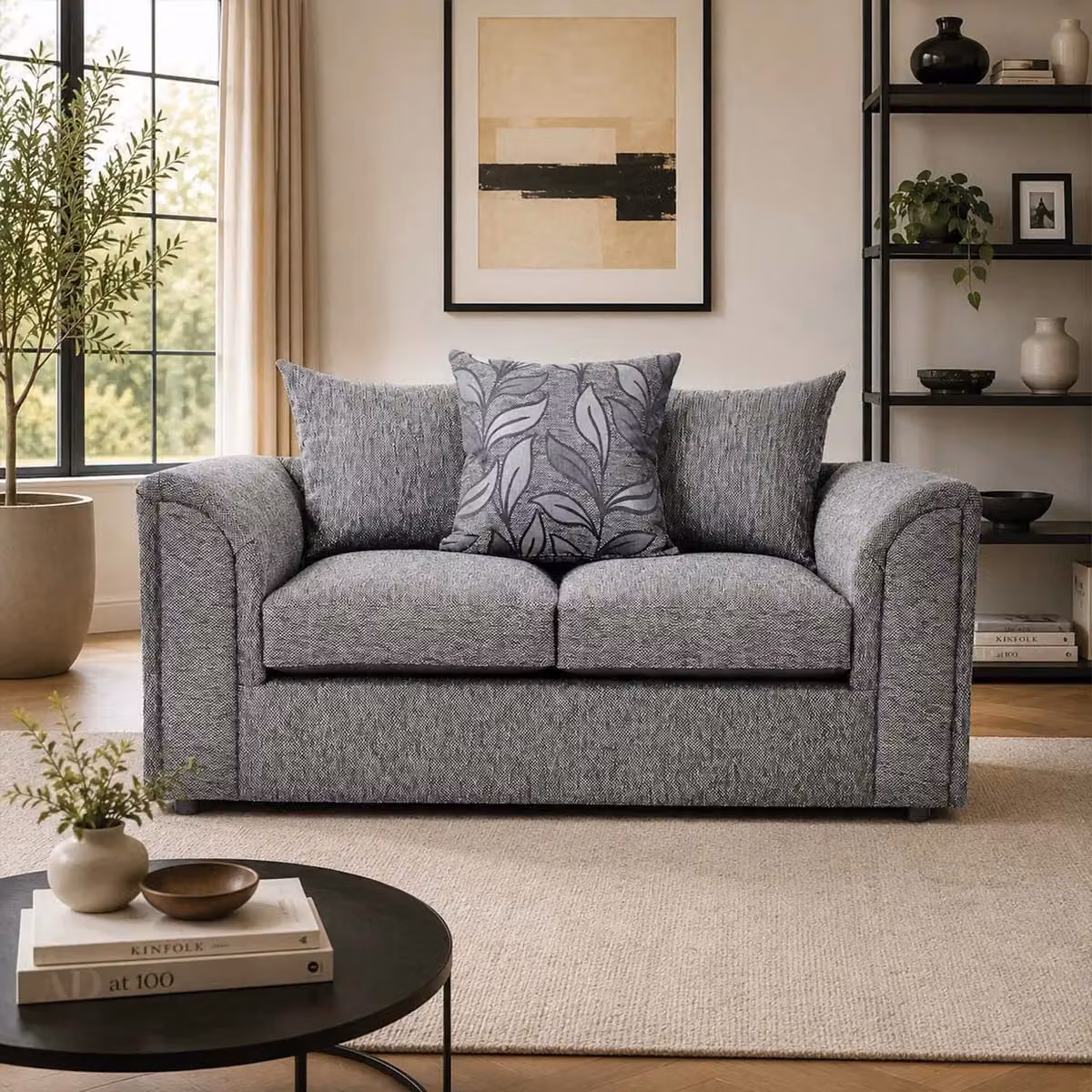 Furnishings For Less UK Byron Dundee Chenille Fabric 3 Piece 5 Seater Sofa Suite in Grey – 4