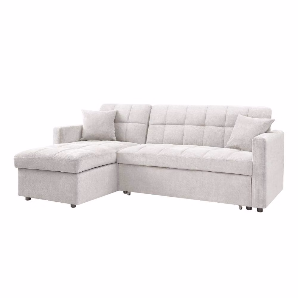 Home Detail Harry Reversible L-Shape Pull-Out Sofa Bed with Chaise in Grey, 188 x 145 cm – 2
