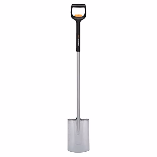 Fiskars Xact Telescopic Spade with Reinforced Boron Steel Blade, Black and Orange, Length: 111 - 130 cm – 1