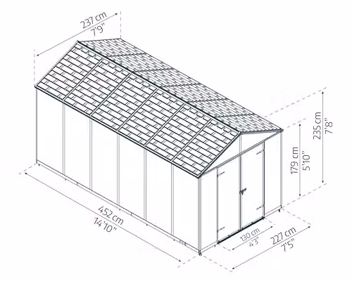 Canopia by Palram Rubicon Gable Shed in Dark Grey – 3
