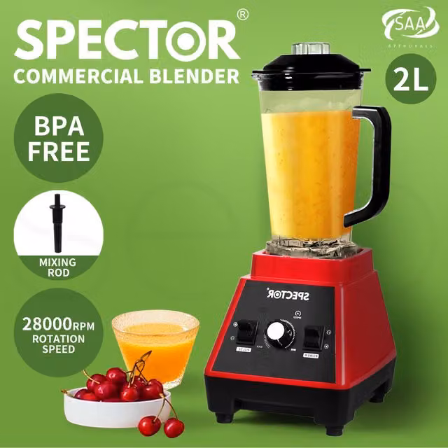 Spector 2L Commercial Blender Mixer in Red