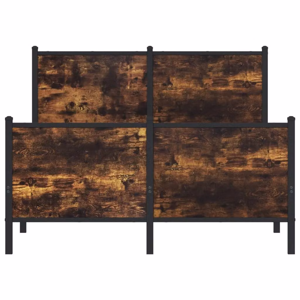 Berkfield Home Metal Bed Frame in Smoked Oak Brown, W/D/H: 120 x 190 cm – 3
