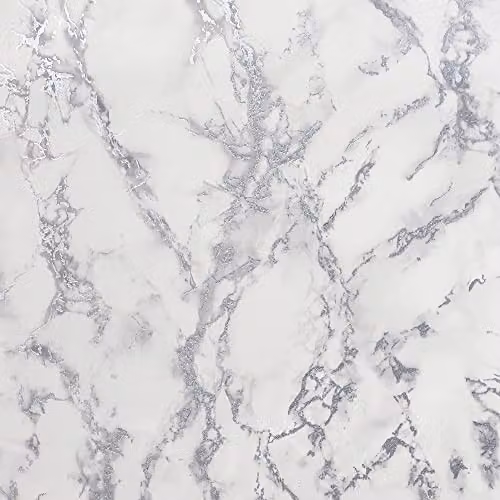 Arthouse Carrara Marble Effect Abstract Wallpaper in Silver, Grey and White