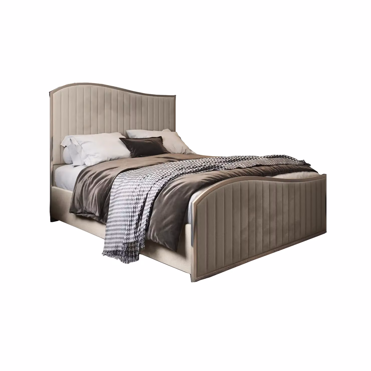 Casani Brixton Upholstered Velvet Metal Bed Frame in Cream, 120 x 200 cm – 4