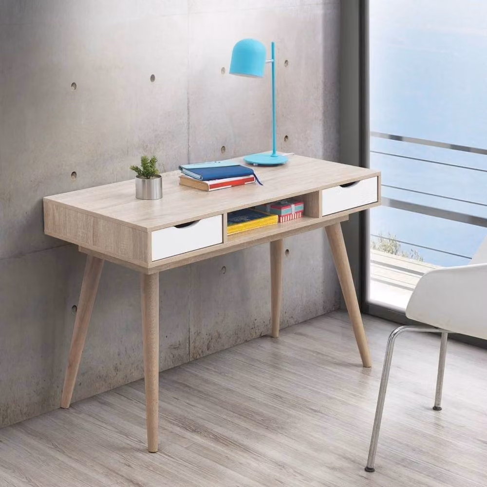 KORVIXA Modern Computer Desk in Beige, W/D/H: 100 x 100 x 78.5 cm – 2