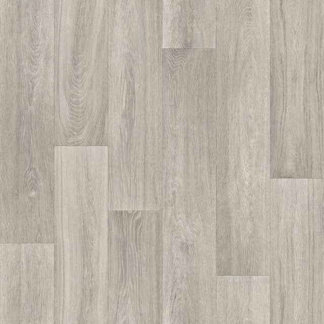 Vinyl Flooring UK Grey Wood Effect Textile Backed Vinyl Flooring Sheet, W/D: 200 x 100 cm