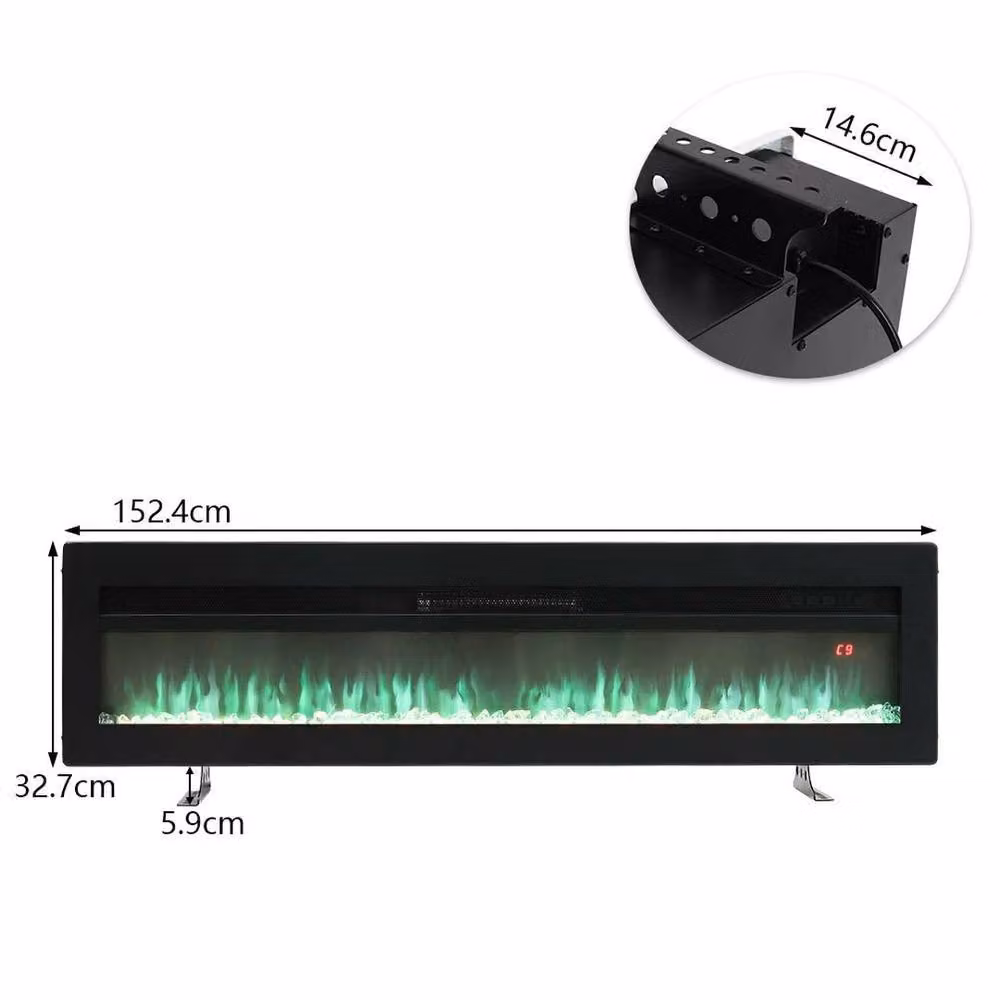 FORGEVIO Wall Mounted Electric Fire Stove in Black – 2