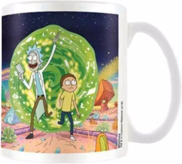 Rick & Morty Portal Ceramic Mug in Multicolour and White