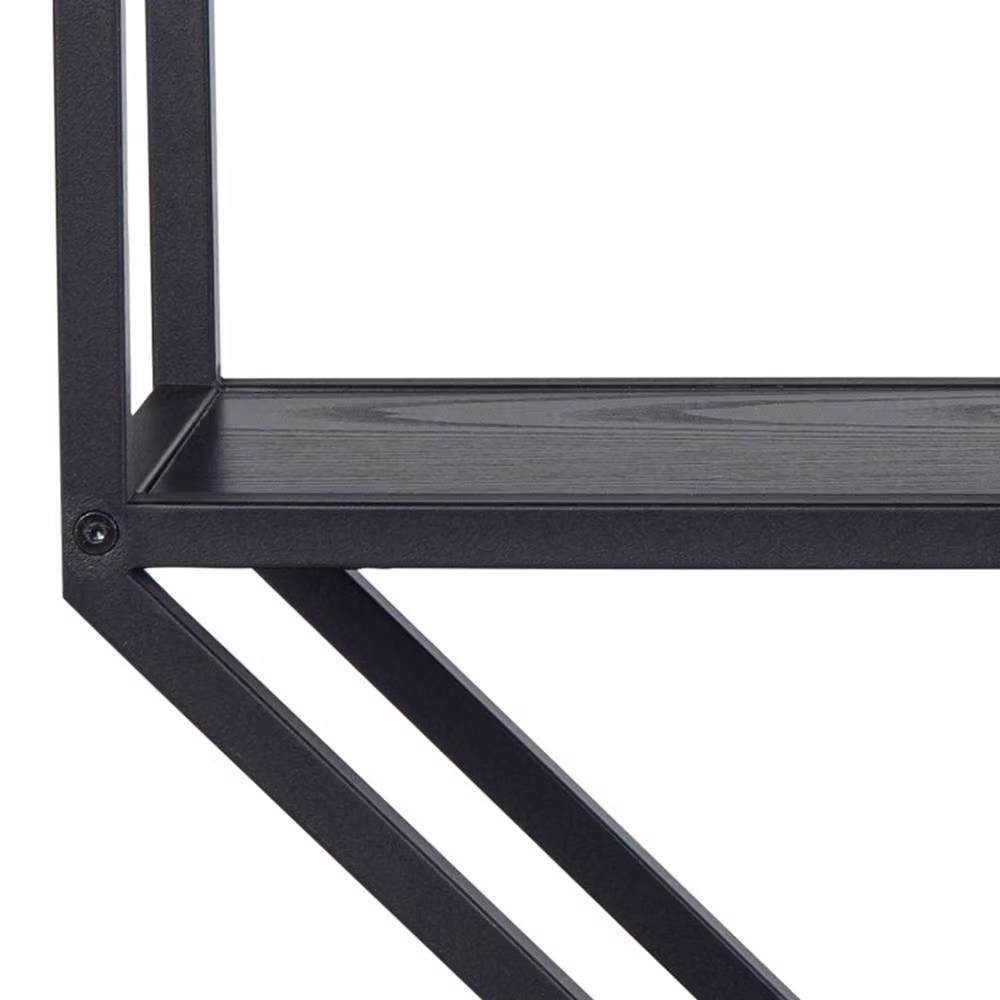 Wyld Haus El Paso Octagonal Wall Shelf with Matte Black Steel Frame and Black Wood – 5