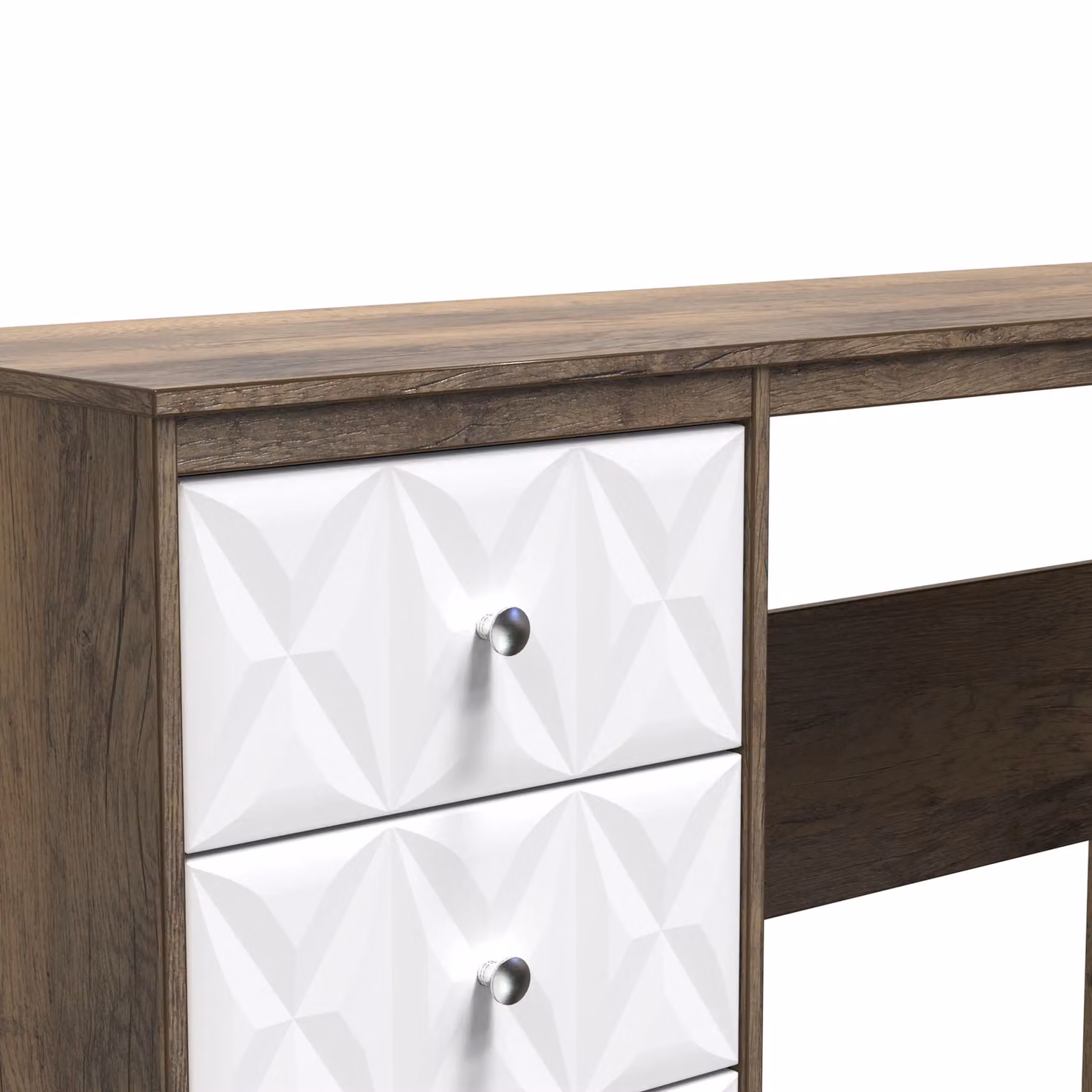 Ready Assembled 2 U Memphis 3 Drawer Desk in Dark Brown – 3