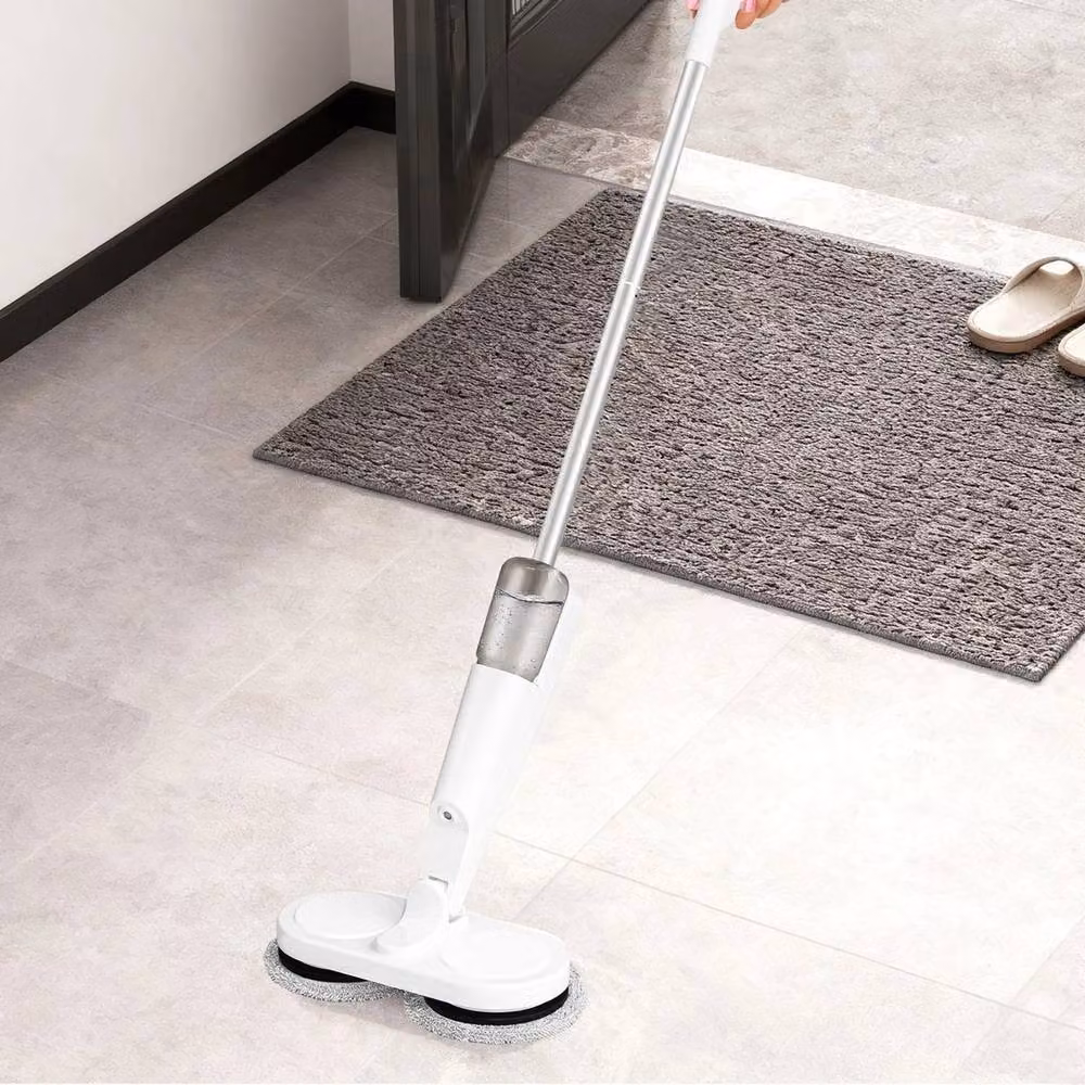 KORVIXA Double Swivel Heads Electric Floating Mop in White, W/D/H: 100 x 100 x 113 cm – 2