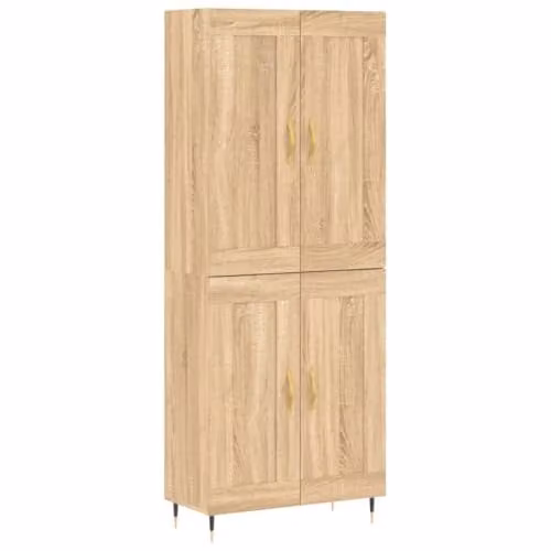 vidaXL Modern Highboard in Sonoma Oak, Brown, W/D/H: 69.5 x 34 x 180 cm