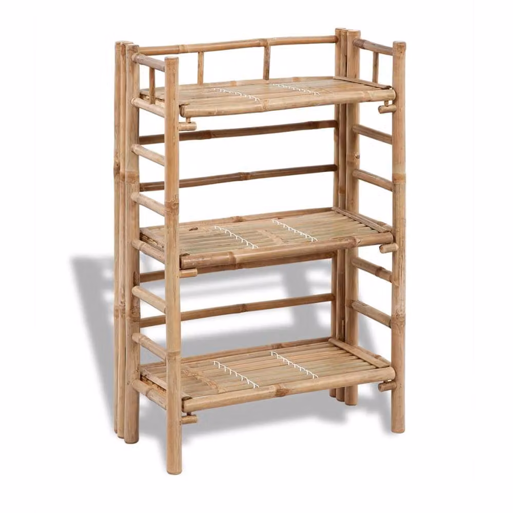 Berkfield Home 3-tier Bamboo Plant Rack, Brown, H 85.0 x W 56.0 x D 30.0 cm – 2