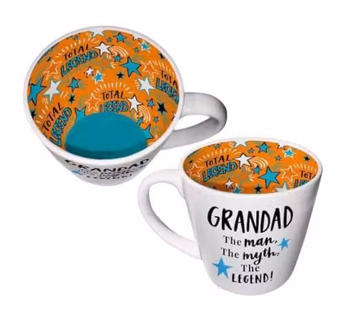 WPL Gifts Grandad The Man The Myth The Legend Ceramic Mug in Multicolour
