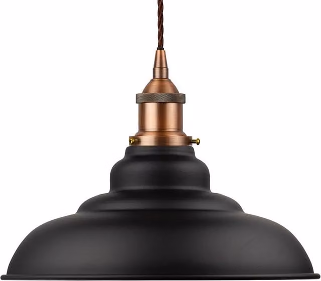 SE Home St Edmund's Suspended Pendant Light in Matt Black and Copper