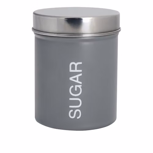 Harbour Housewares Metal Sugar Storage Canister in Grey with Airtight Lid – 1