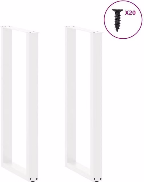 Berkfield Home Modern U-Shaped Coffee Table Legs, 2 Pieces, White Steel