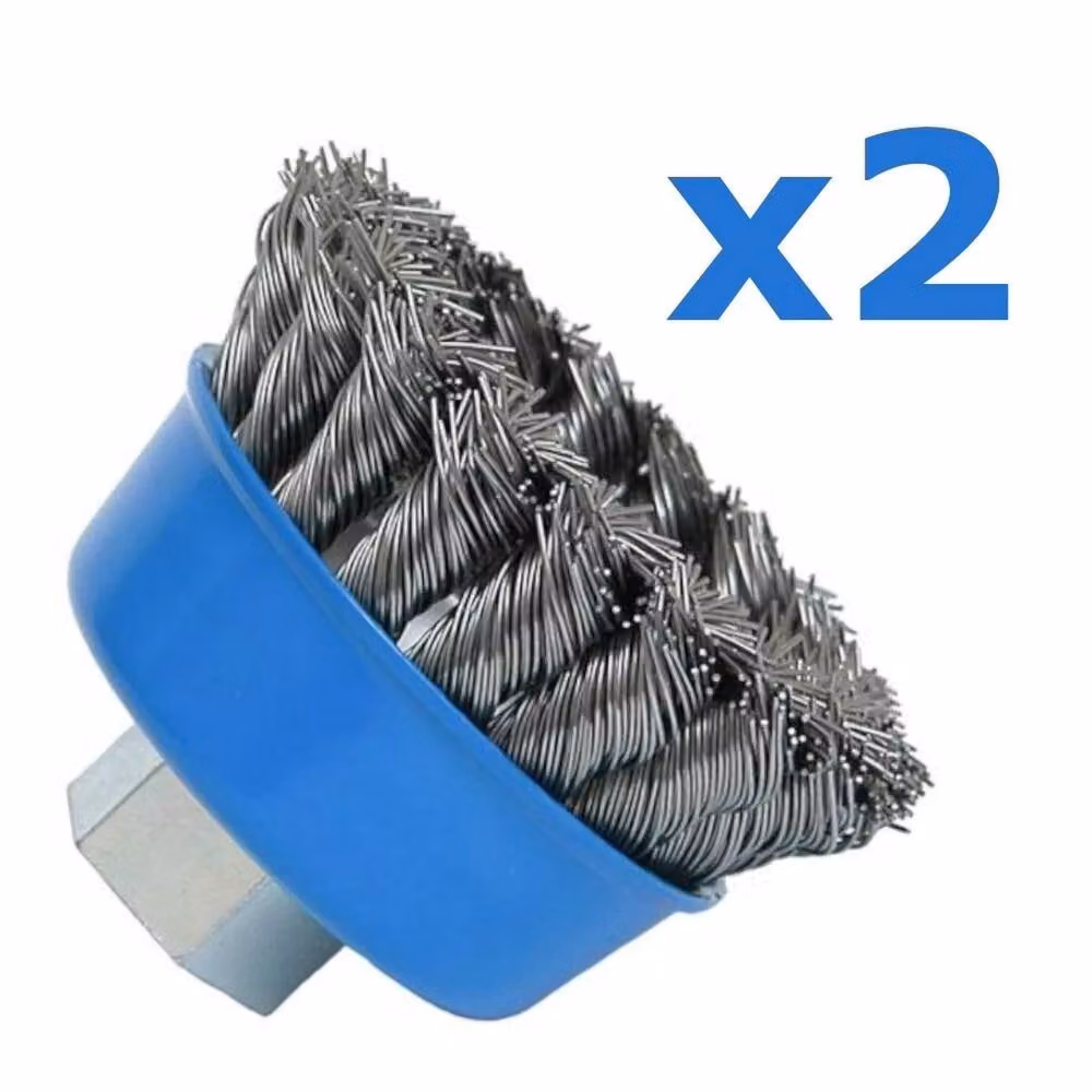 Havendro 75mm Steel Twist Knot Grinder Cup Brush for Angle Grinders, 2-Pack – 2