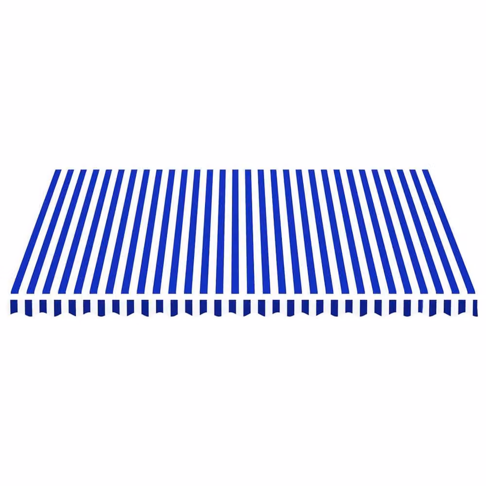 Berkfield Home Replacement Awning Fabric in Blue and White, Polyester, W: 4.5 m, D: 3.5 m – 2