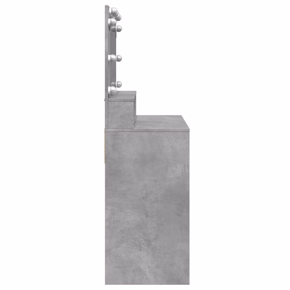 Berkfield Home Modern Dressing Table with Hollywood LED Mirror in Concrete Grey, W: 80 cm, D: 41 cm, H: 134.5 cm – 4