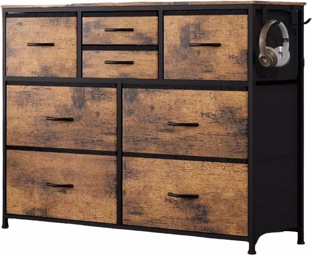 Pirlo Plush Abstract Brown and Black Freestanding Bedroom Chest