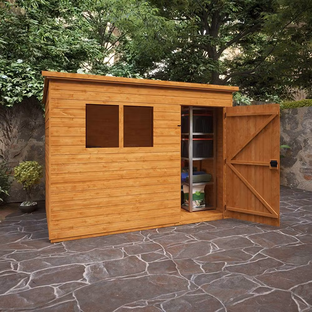 Buttercup Farm Super Pent 12mm Solid Wood Shed in Burnt Orange, W: 274 cm, D: 183 cm – 3