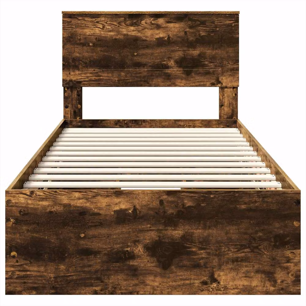 Berkfield Home Modern Bed Frame with Drawers in Smoked Oak Brown, W/D/H: 100 x 200 cm – 5