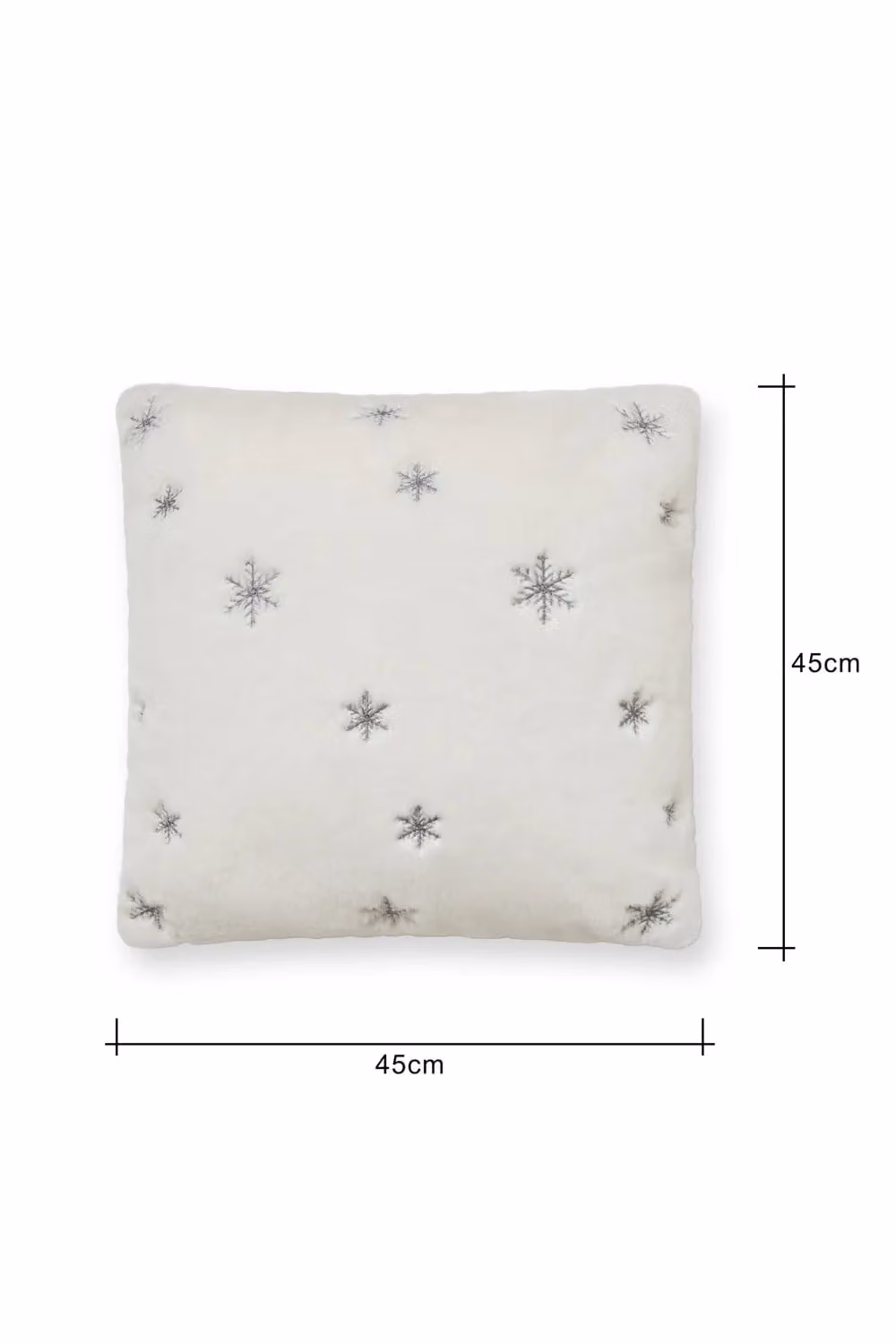 BHS Christmas Sparkling Snowflakes Square Cushion in White, W/D/H: 45 x 45 x 45 cm – 2