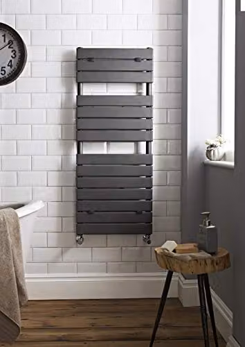 Hudson Reed HLA35 Modern Anthracite Wall Hung Heated Towel Rail, H: 121.3 cm, W: 50.0 cm – 3