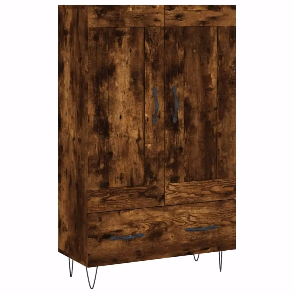 Berkfield Home Smoked Oak Highboard in Brown, W/D/H: 69.5 x 31 x 115 cm – 2