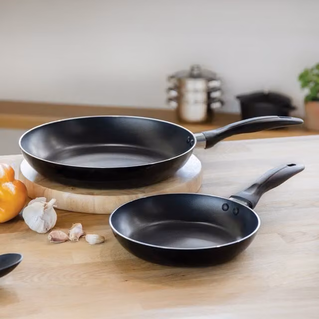 KitchenCraft Non-Stick Induction Frying Pan Set in Black, 2-Piece