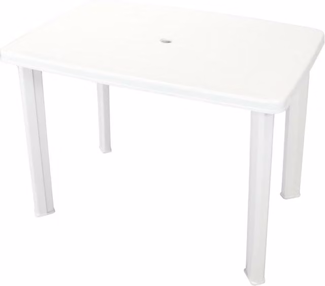 Berkfield Home White Plastic Garden Table W: 101 cm, D: 68 cm, H: 72 cm
