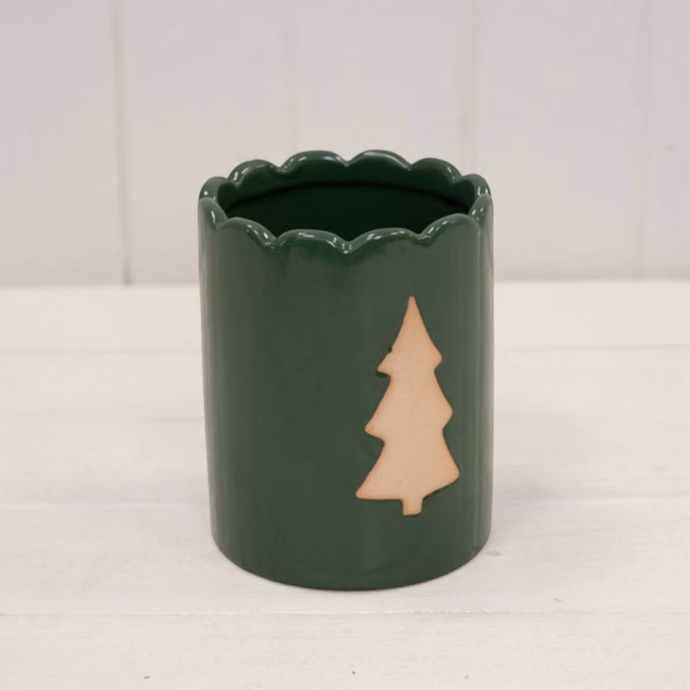 Four Candle Green Ceramic Tree Decor Tabletop Christmas Decoration – 2