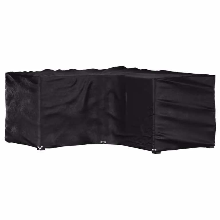 Berkfield Home Black L-Shaped Garden Furniture Cover with 16 Eyelets, W/D/H: 215 x 215 x 90 cm