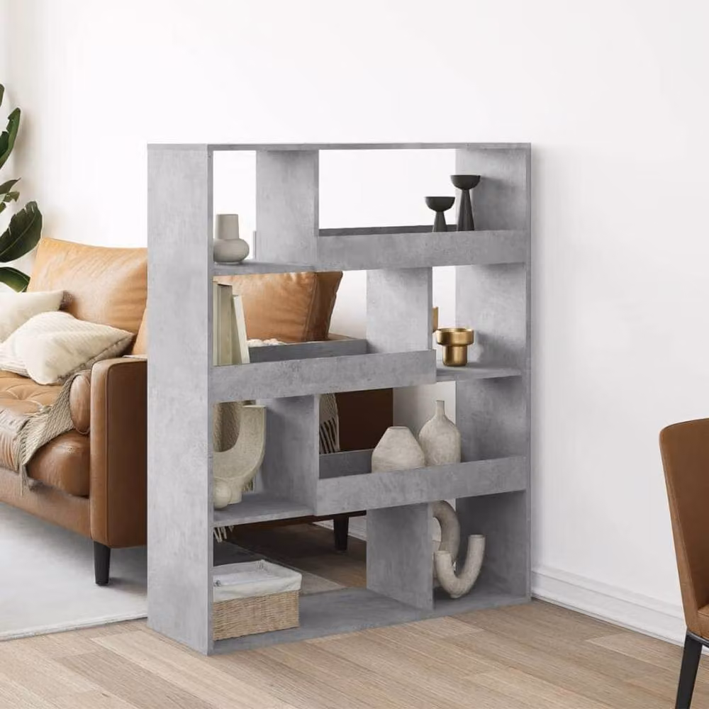 Berkfield Home Room Divider in Concrete Grey, W/D/H: 100 x 33 x 125.5 cm – 2