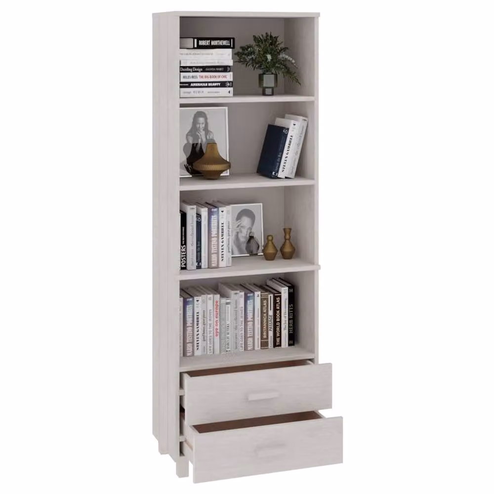 Berkfield Home HAMAR White Solid Wood Pine Highboard W/D/H: 60 x 35 x 180 cm – 2