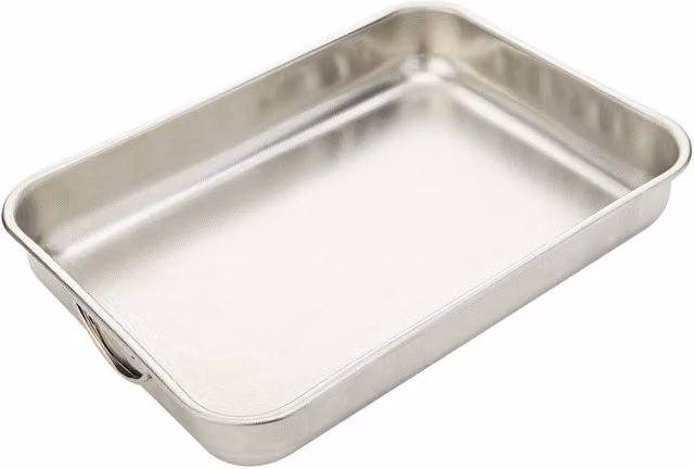 Dexam Supreme Stainless Steel Deep Rectangular Roasting Dish in Silver, W: 40 cm, D: 28 cm
