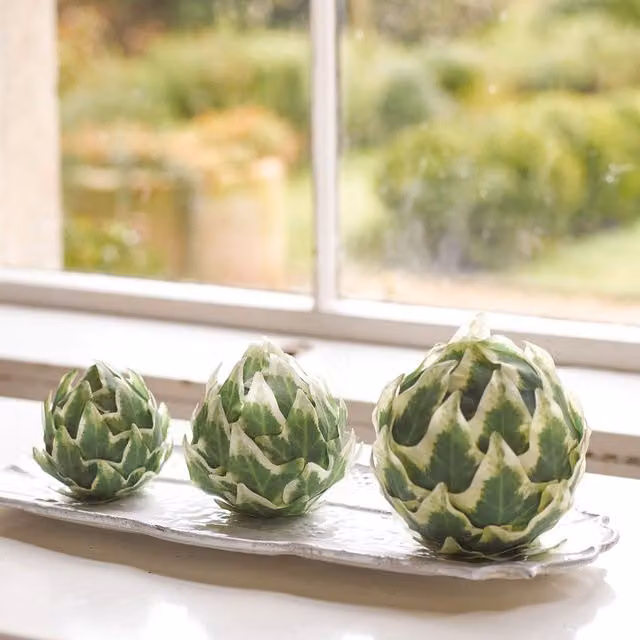 Bloom Set of 3 Green Artificial Variegated Ivy Ball Plants for Tabletop Display