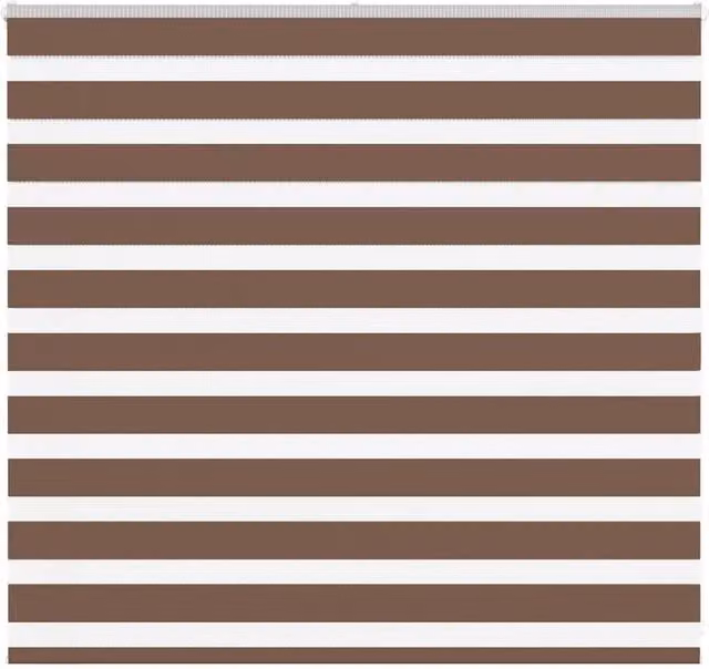 Berkfield Home Brown Zebra Day and Night Blind with Polyester Fabric, W: 160 cm, H: 100 cm