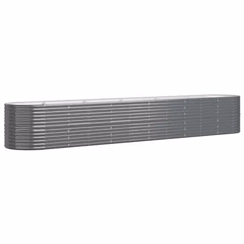 vidaXL Anthracite Galvanised Steel Garden Raised Bed W/D/H: 440 x 80 x 68 cm