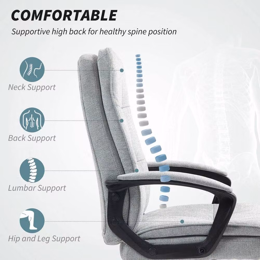 Kelvenix Grey Fabric Executive Office Chair for Home Office – 3