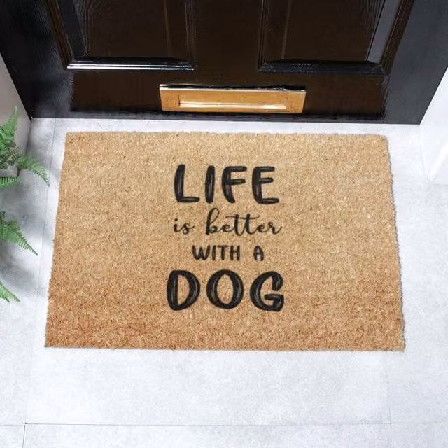 Artsy Mats Life Is Better With A Dog Doormat, Brown, W: 60 cm, D: 40 cm – 1