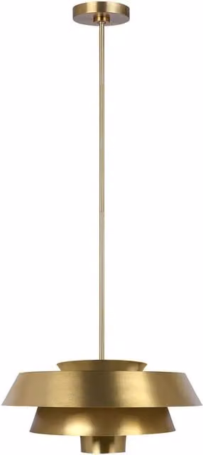 Loops Modern Round Suspended Ceiling Pendant Light Fitting in Gold Brass with E27 LED Bulb – 1