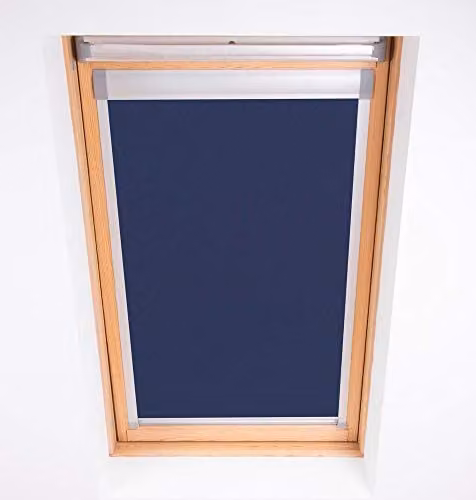 Bloc Blinds Navy Blue Blockout Skylight Blind for Velux Roof Windows, W: 39 cm, H: 56 cm