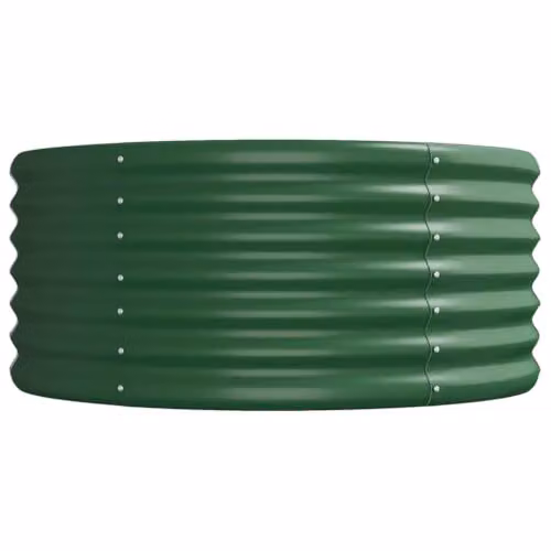 vidaXL Green Galvanised Steel Raised Bed for Vegetable, Herb or Ornamental Gardens – 4