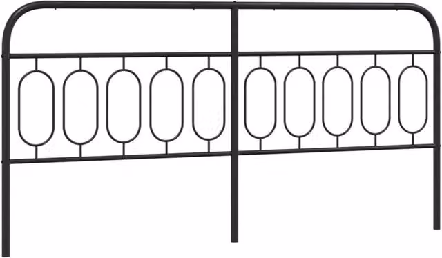 Berkfield Home Classic Metal Headboard in Black, 200 cm