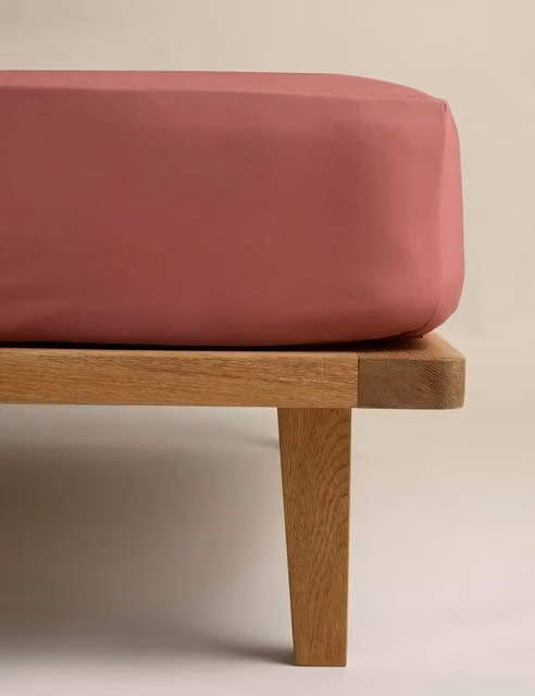 M&S Egyptian Cotton 230 Thread Count StayPut Fitted Sheet, Beige, W: 140 cm, L: 200 cm