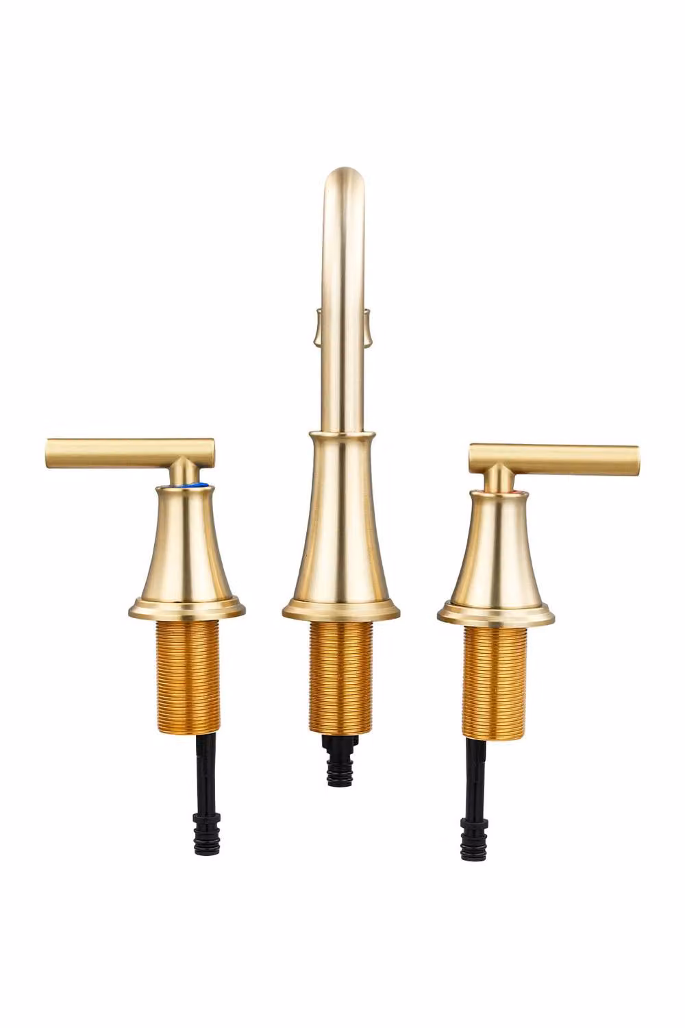 Living and Home Gold Double Handle Ceramic Bathroom Sink Faucet with Swivel Spout and Drainer – 6