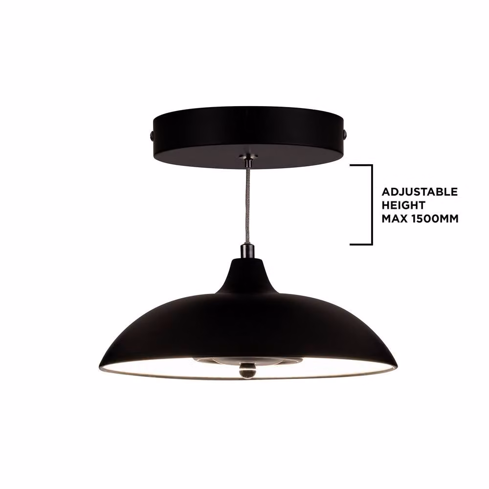 TCP Black Modern LED Hanging Pendant Ceiling Light with Switchable CCT and Adjustable Height, IP20 – 5