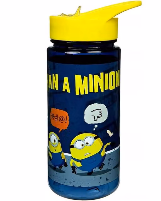 Scooli Aero Minions Straw Water Bottle, Multicolour, 500 ml